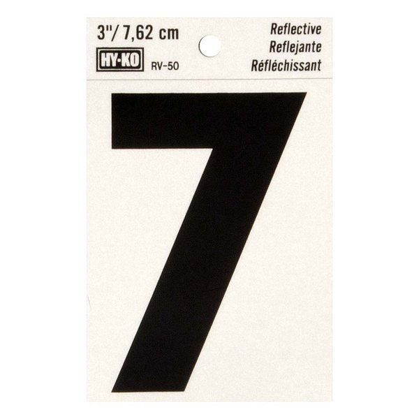 Hy-Ko 3In Reflective Number 7, 10PK B00448